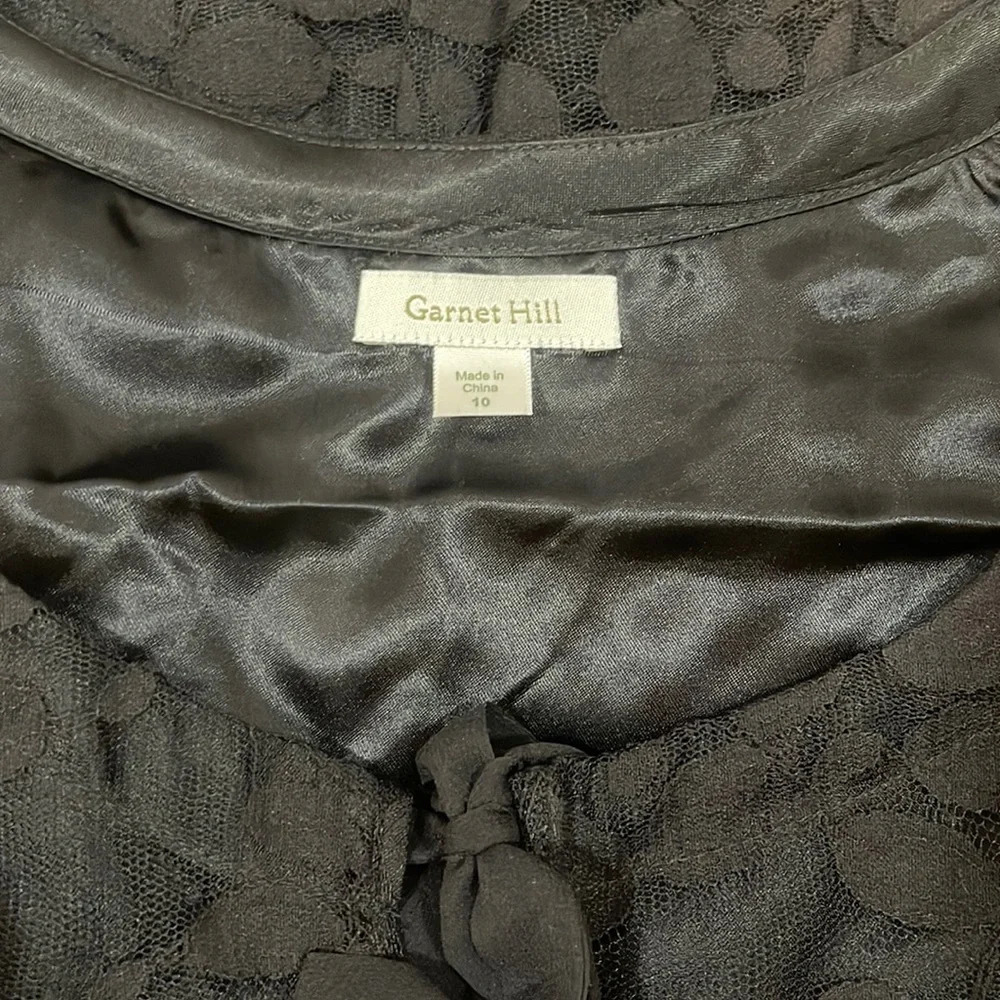 Women’s Garnet Hill Boheme easy lace black dress, size 10 - Picture 6 of 7